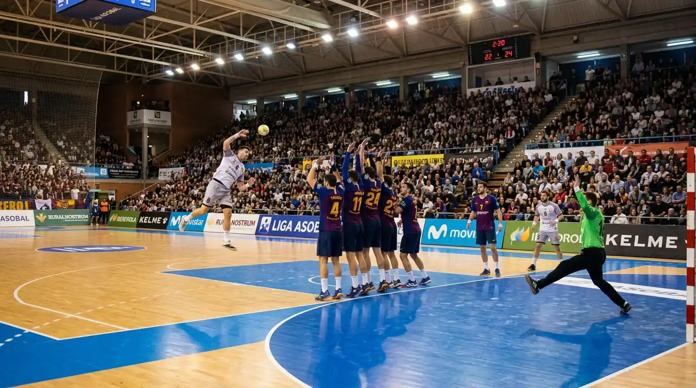 Liga ASOBAL kamp på Palau Blaugrana i Barcelona